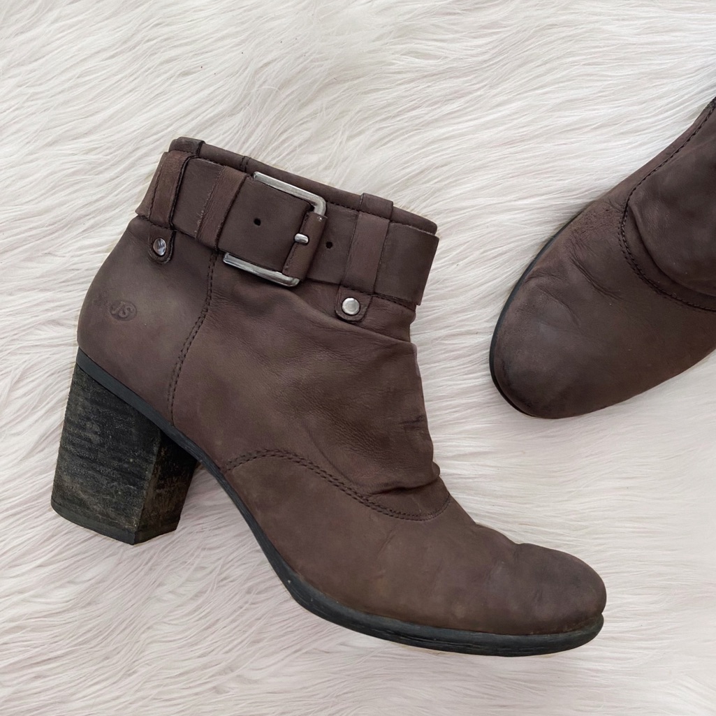 Josef Sibel Brown Leather Buckle Booties